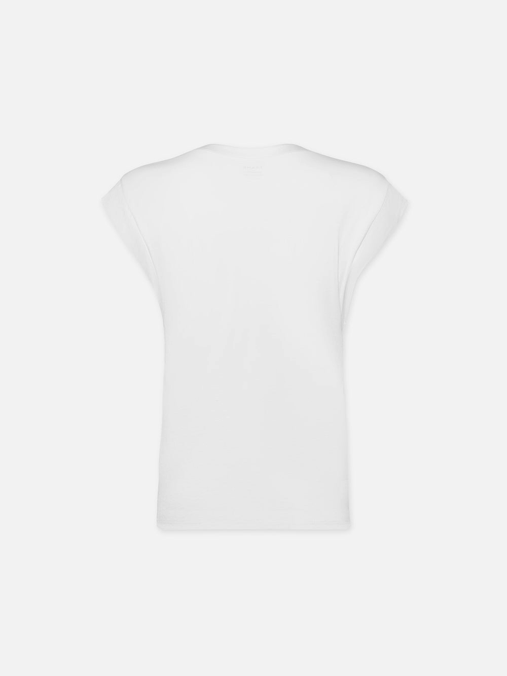 Frame Le Mid Rise V Neck Tee In Blanc