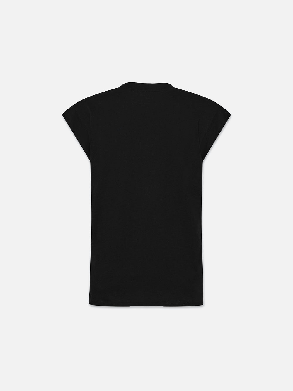 Frame Le Mid Rise V Neck Tee In Noir