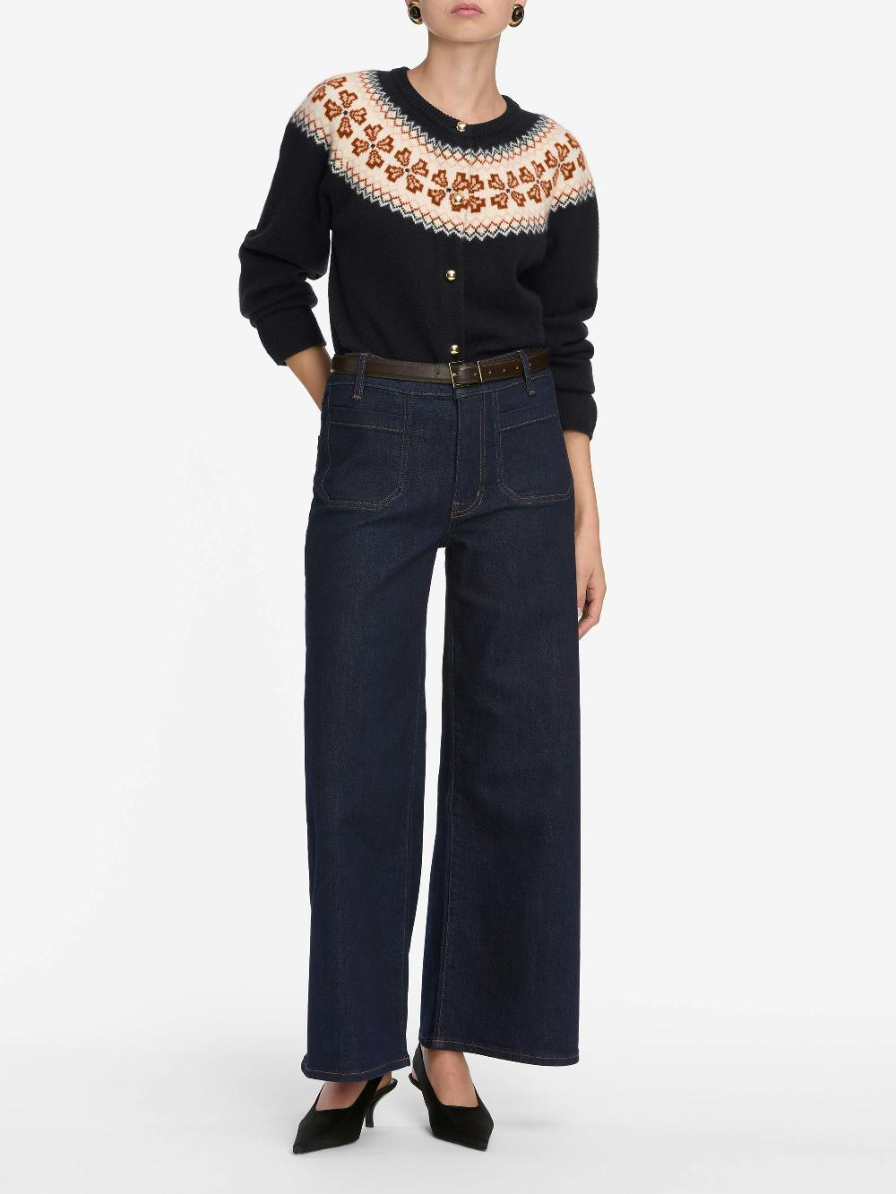 Frame Le Pixie Slim Palazzo Modern Pocket In Rinse