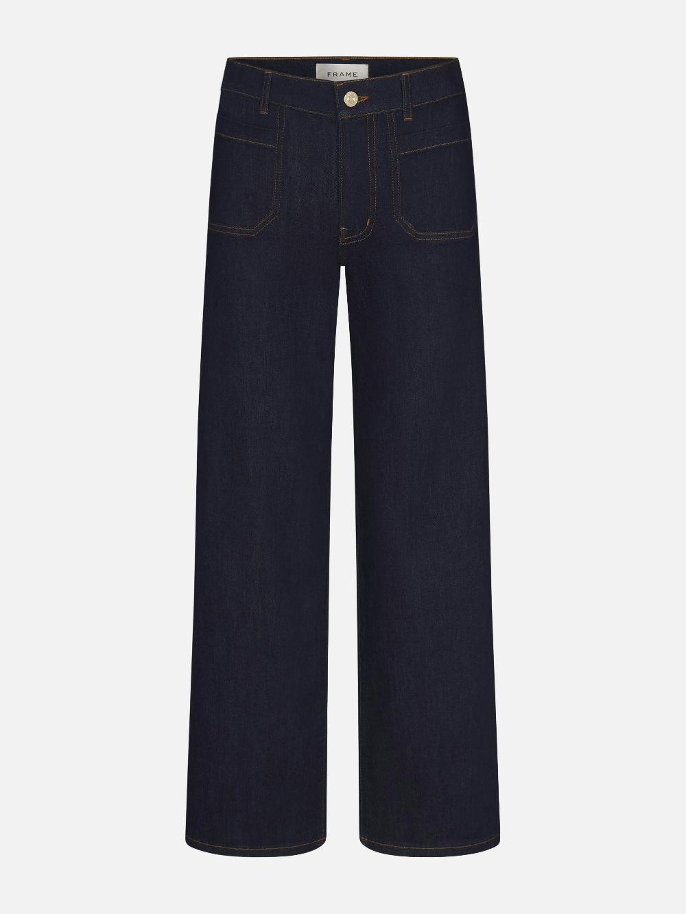 frame Le Pixie Slim Palazzo Modern Pocket in Rinse