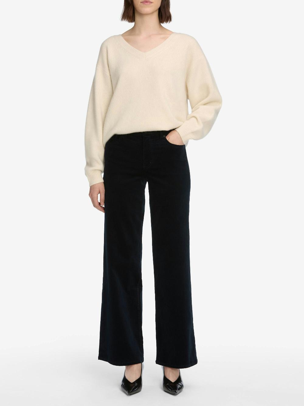 Frame Le Slim Palazzo Corduroy In Navy