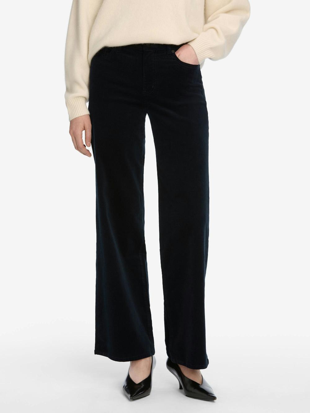 Frame Le Slim Palazzo Corduroy In Navy