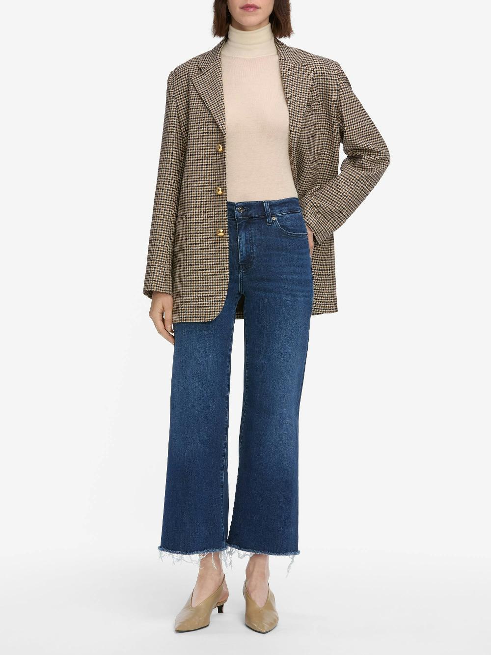 Frame Le Slim Palazzo Crop In Keepsake Raw Fray