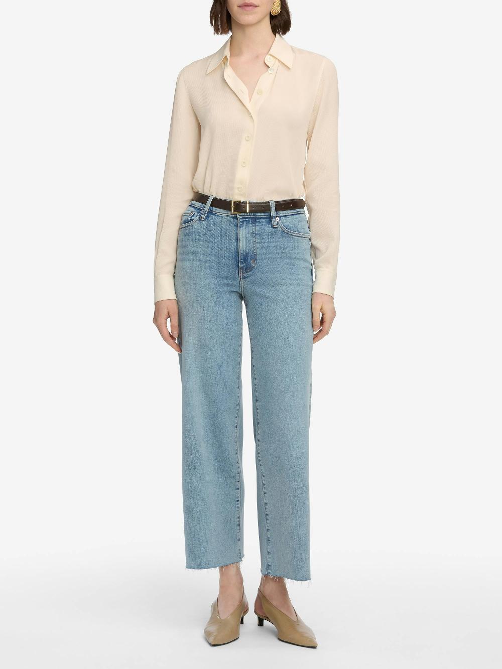 Frame Le Slim Palazzo Crop In Springs Raw After