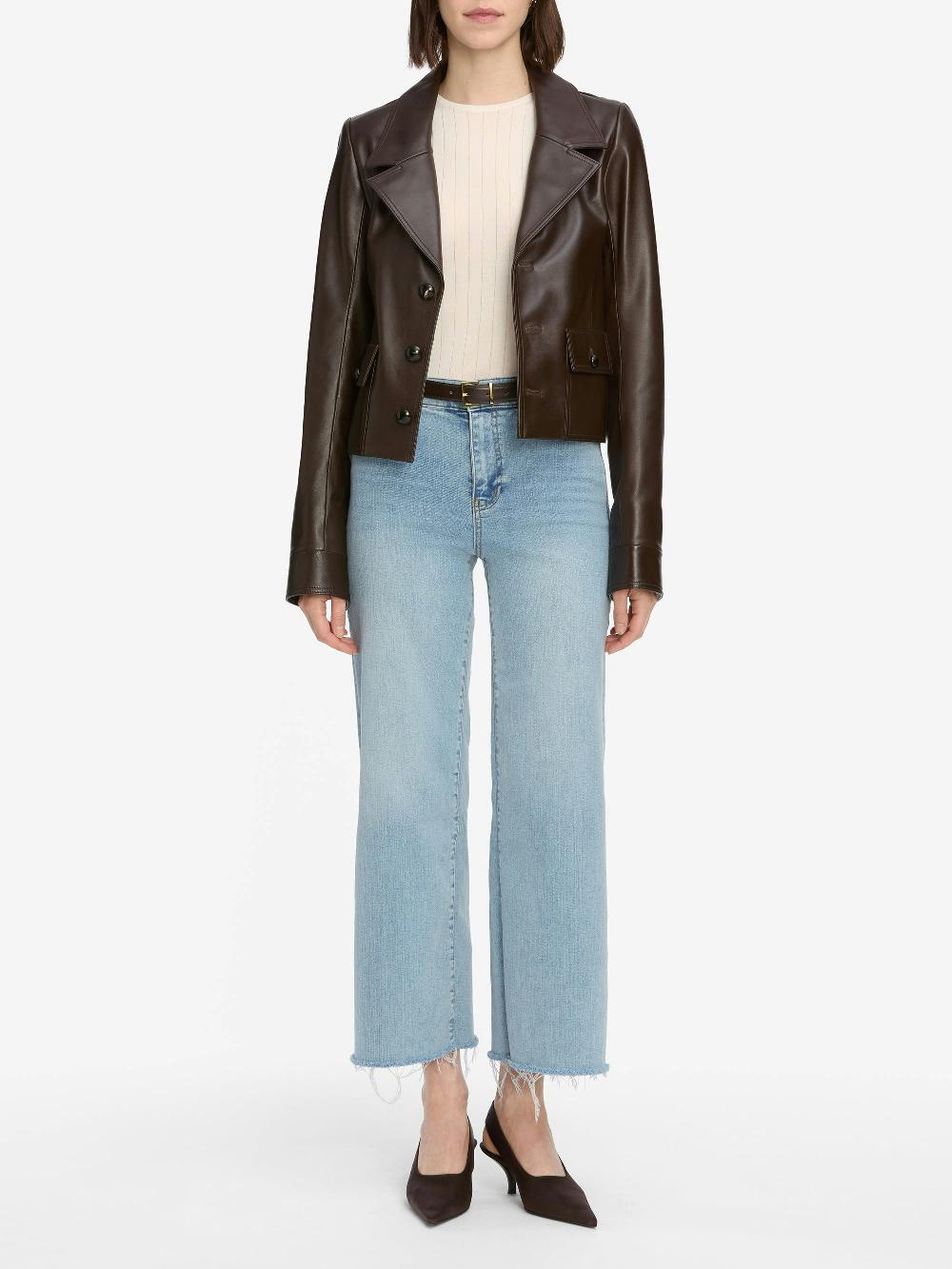 Frame Le Slim Palazzo Crop In Tribute Raw Fray