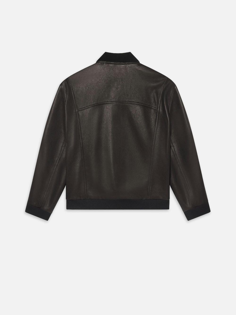 Frame Leather Bomber In Black