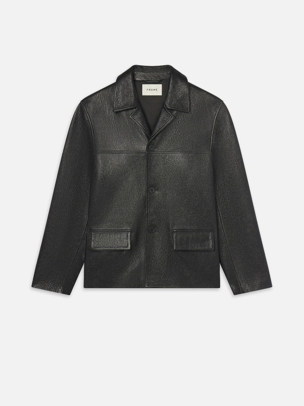 frame Leather Jacket in Black