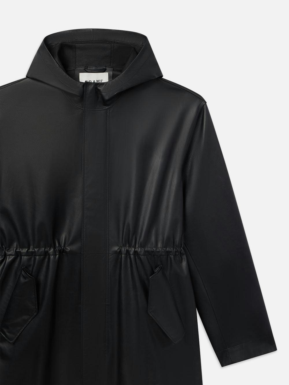 Frame Leather Parka In Black