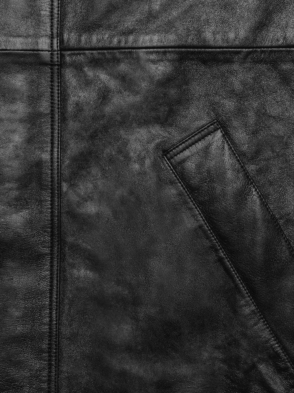 Frame Leather Parka In Black