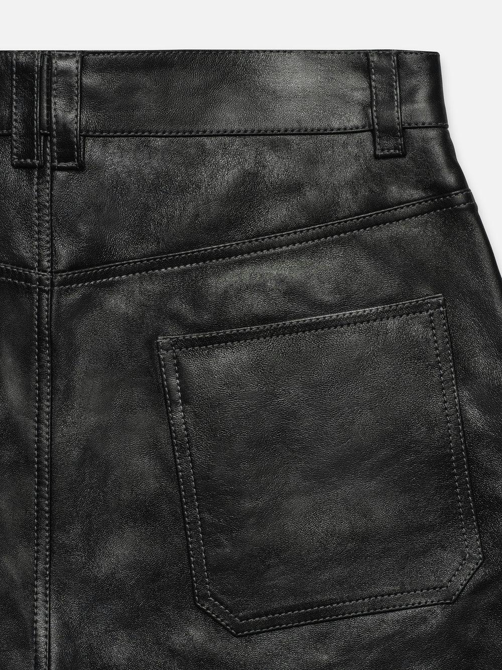Frame Leather Trouser In Black