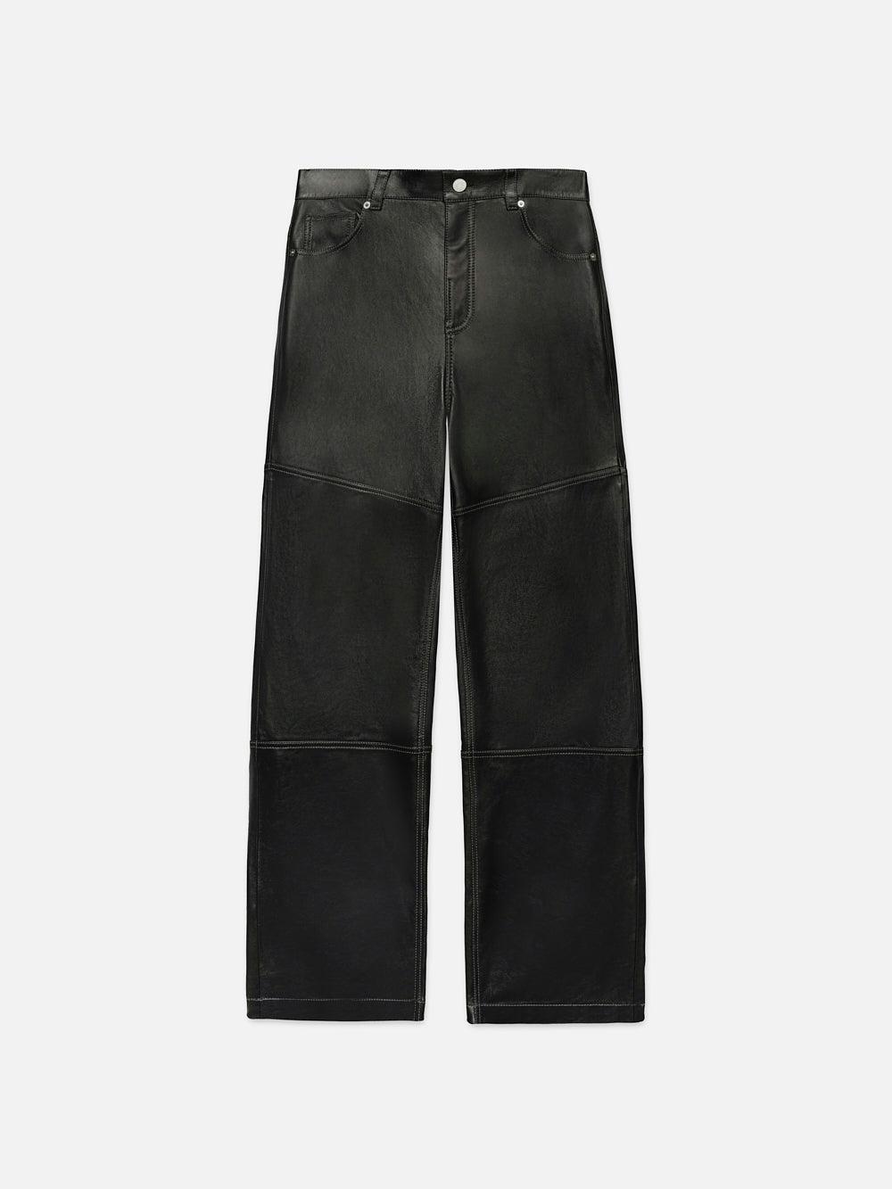 frame Leather Trouser in Black