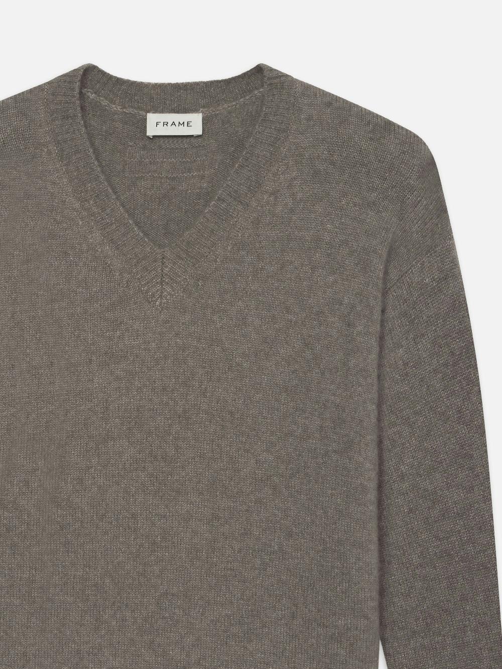Frame Light Cashmere Silk Sweater In Soft Mocha