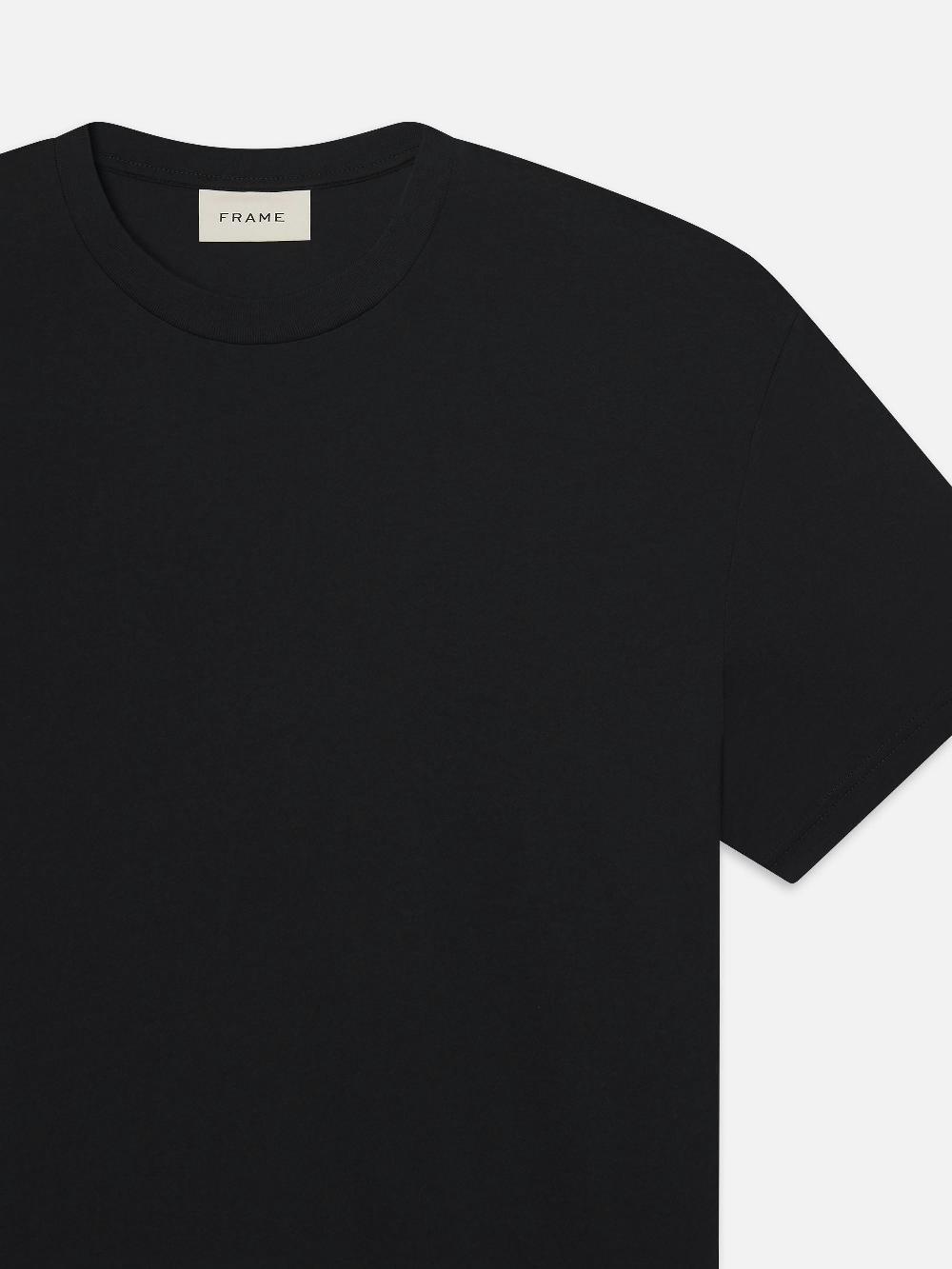 Frame Light Cotton Tee In Black