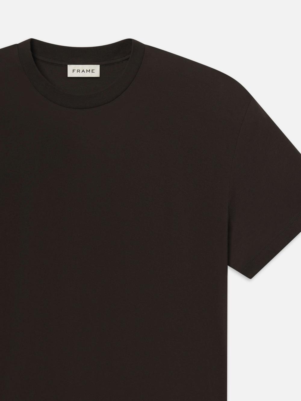 Frame Light Cotton Tee In Dark Chocolate