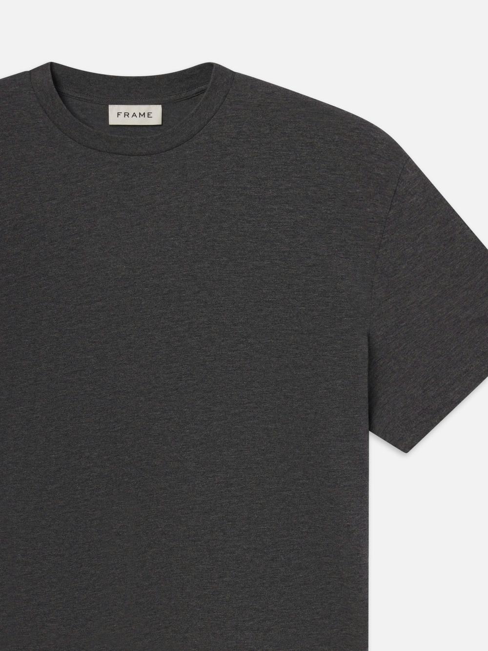 Frame Light Cotton Tee In Grey Melange
