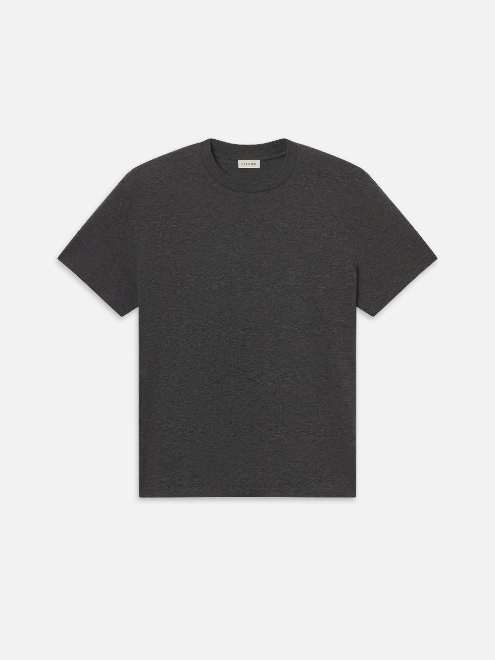 frame Light Cotton Tee in Grey Melange