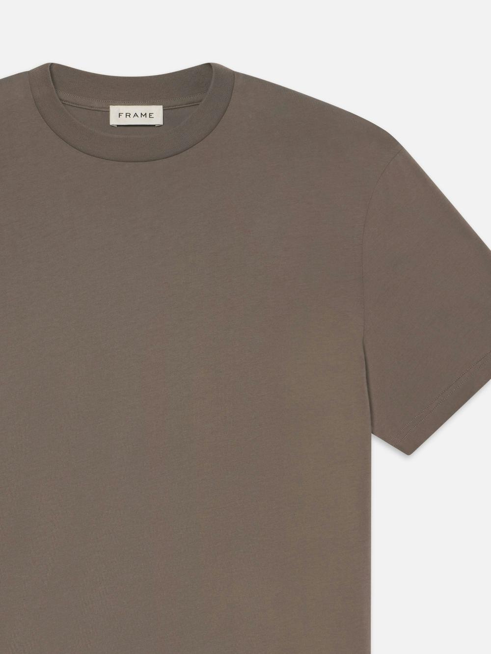Frame Light Cotton Tee In Smoky Mocha