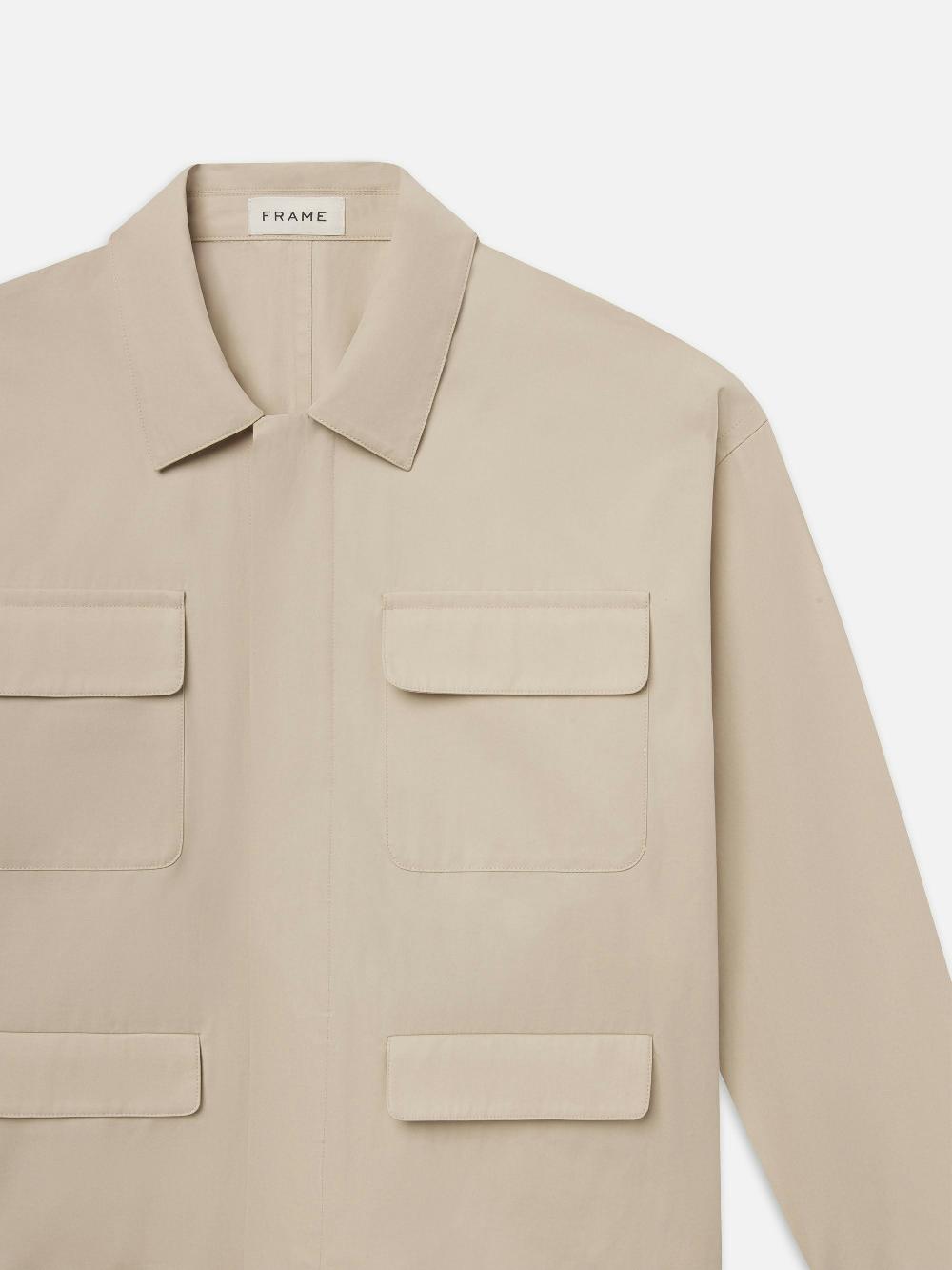 Frame Light Multi Pocket Jacket In Light Beige