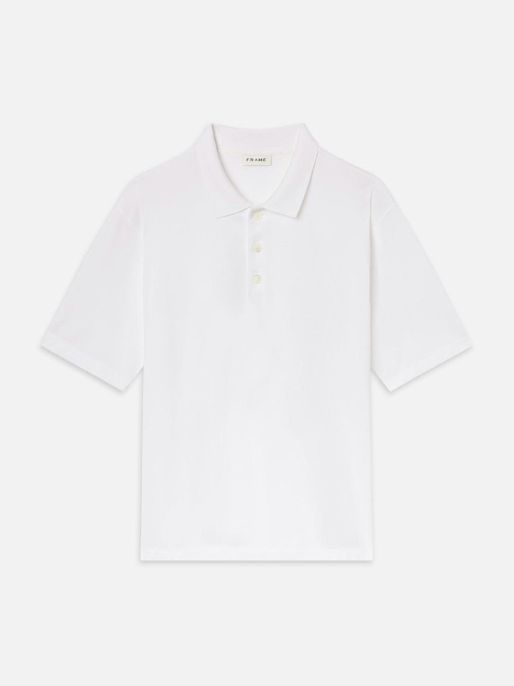 frame Light Pique Polo in White