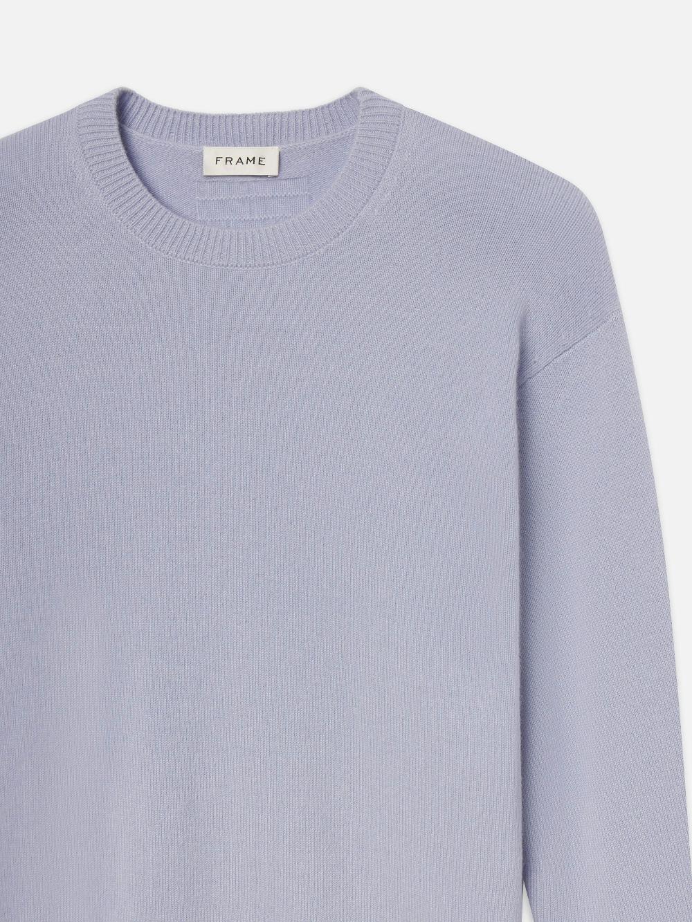 Frame Light Weight Cashmere Crewneck In Baby Blue
