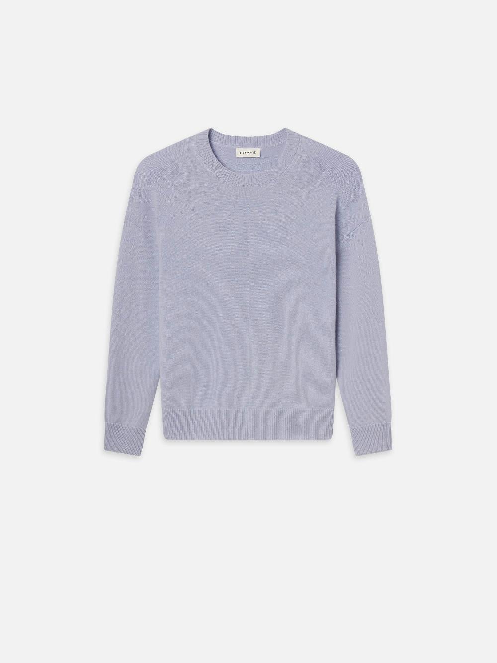 frame Light Weight Cashmere Crewneck in Baby Blue