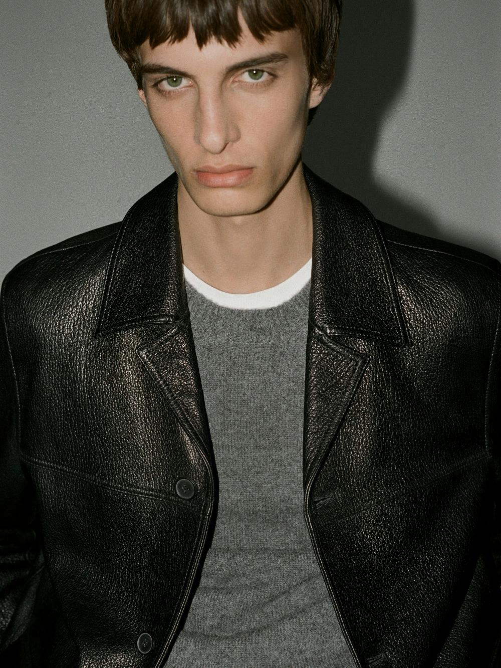 Frame Light Weight Crewneck In Grey Melange