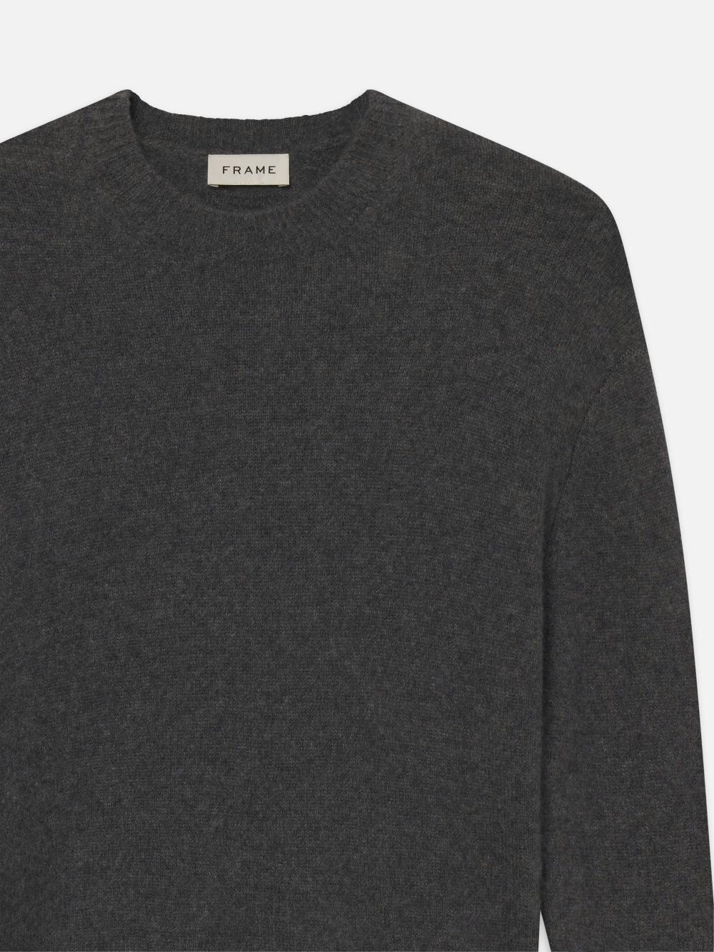 Frame Light Weight Crewneck In Grey Melange