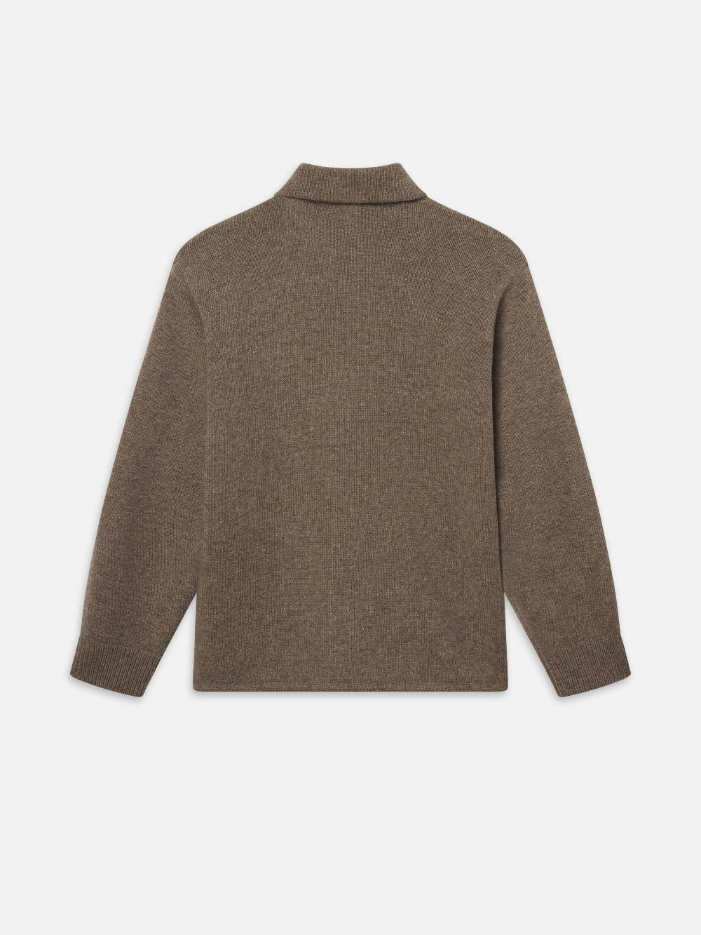 Frame Long Sleeve Shirt Sweater In Dark Taupe