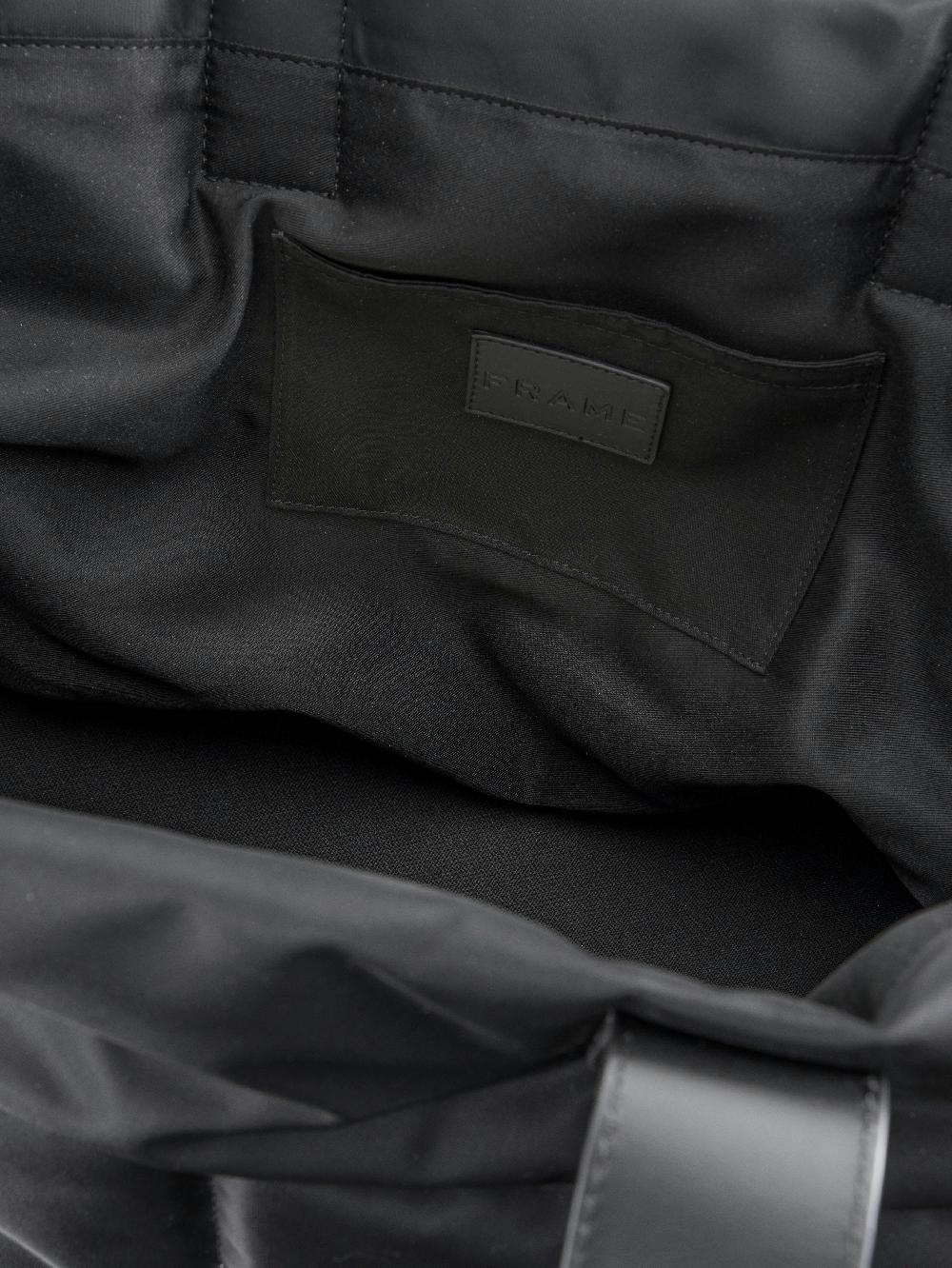 Frame Nylon Quilted Plaque Tote In Noir