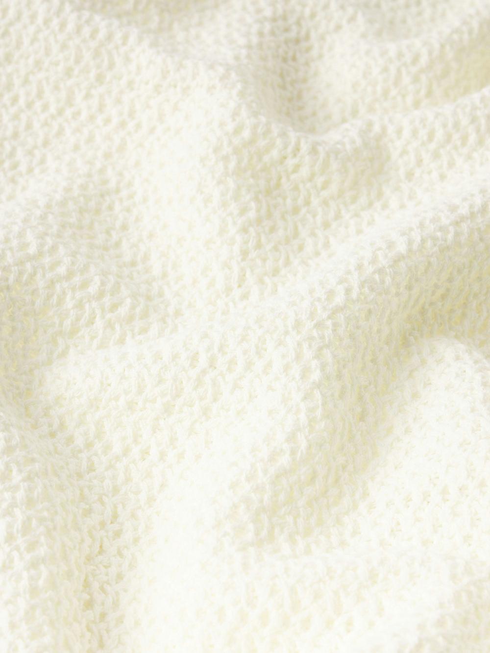 Frame Open Weave Short Sleeve Shirt In Cream