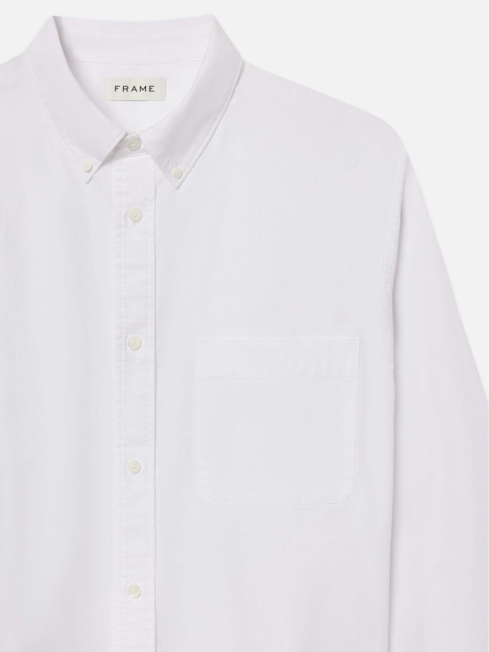 Frame Oxford Shirt In White