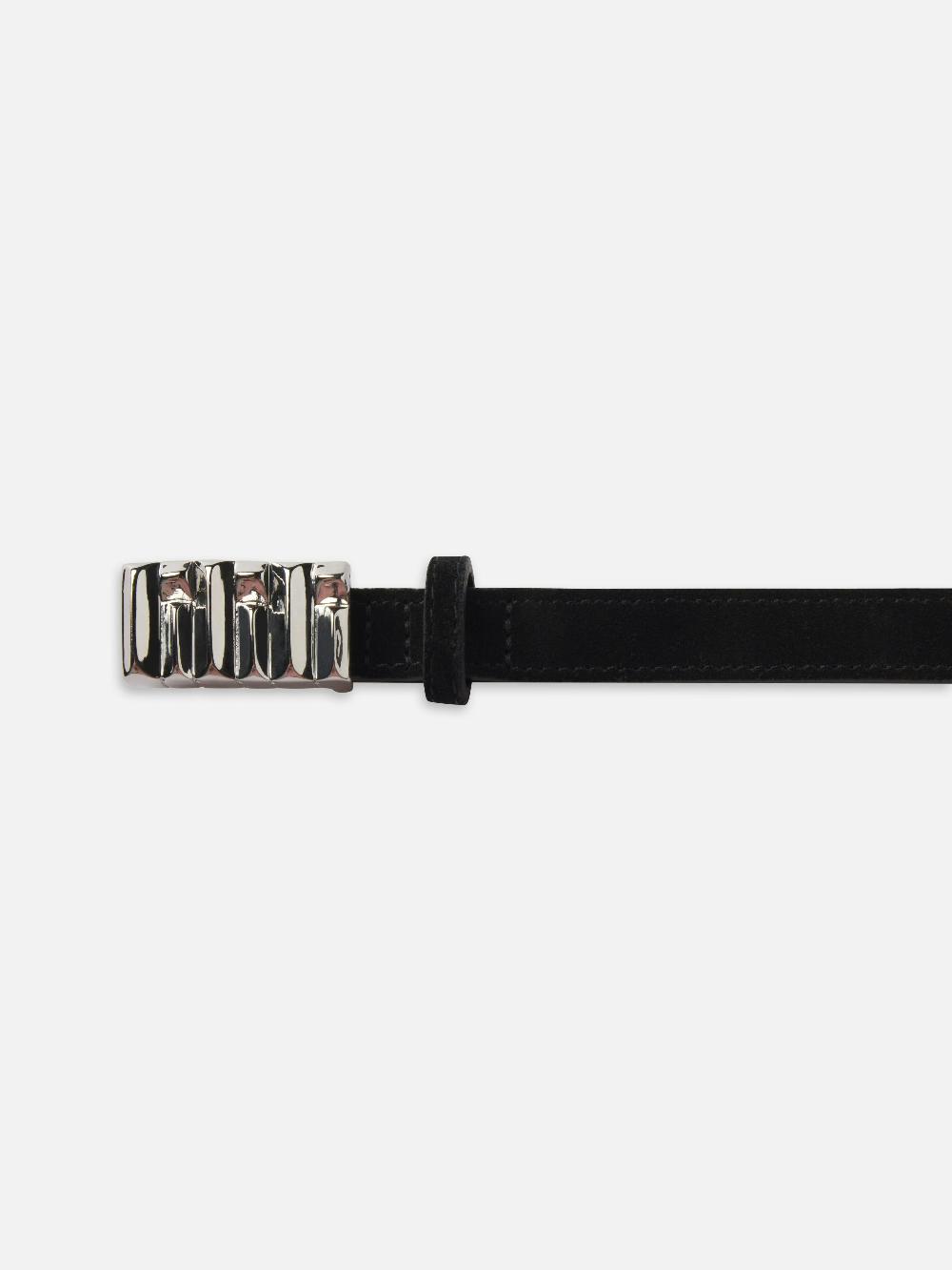 Frame Petite Sculptural Belt In Black
