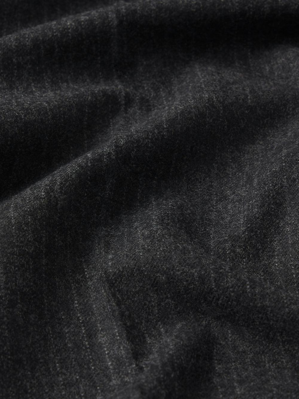 Frame Pinstripe Wide Leg Trousers In Dark Grey