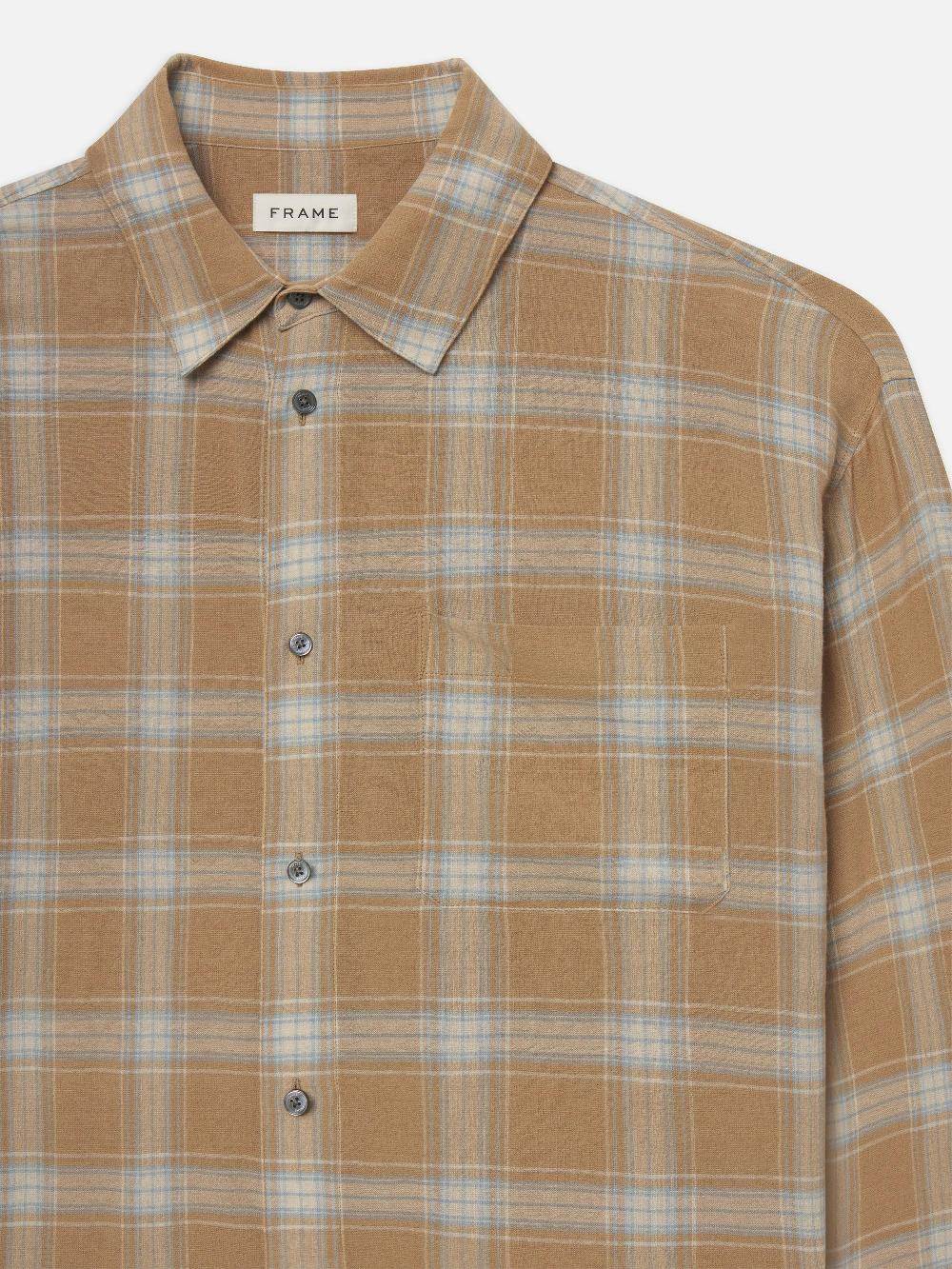 Frame Plaid Shirt In Beige Plaid