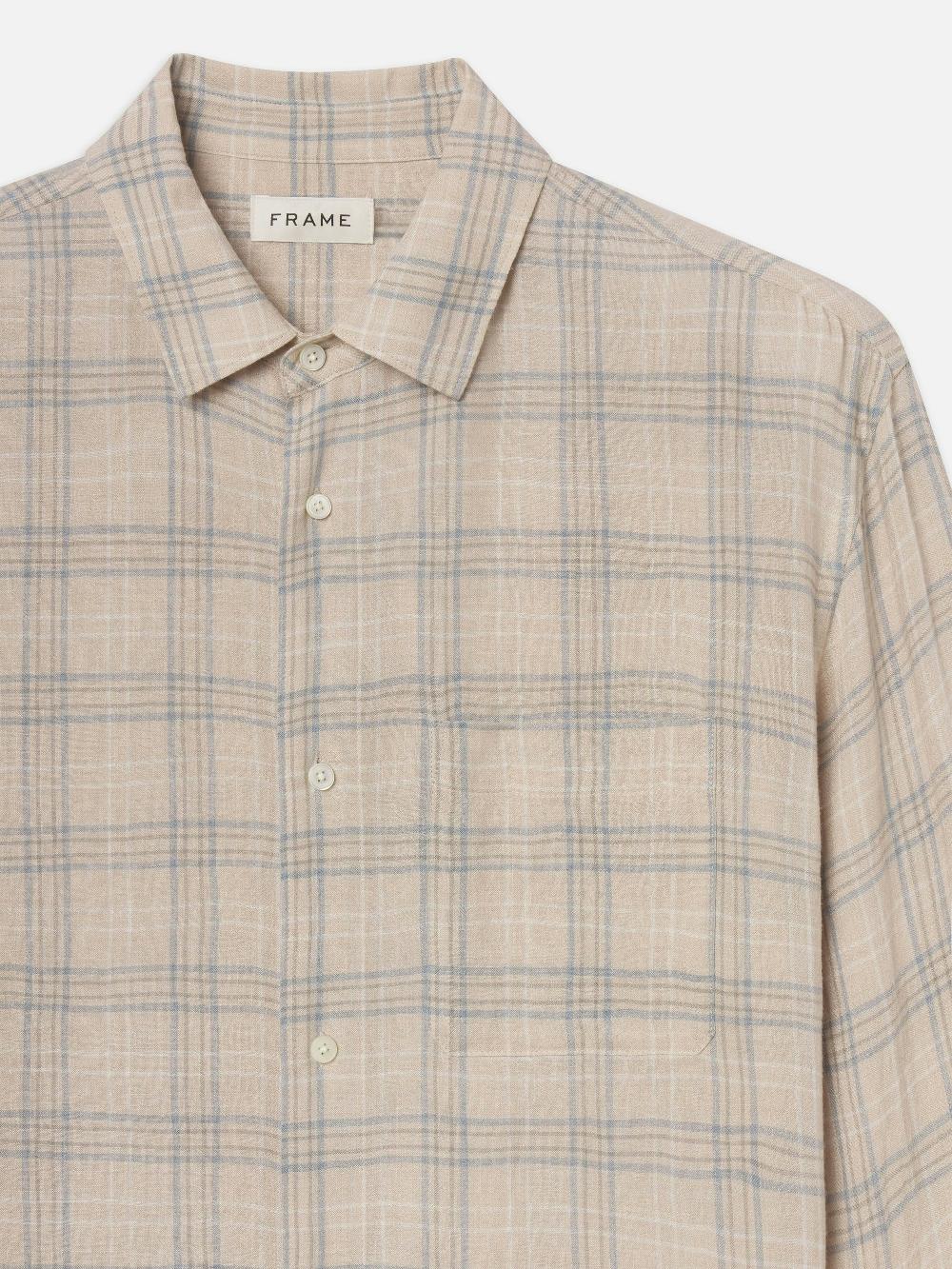 Frame Plaid Shirt In Cream Plaid