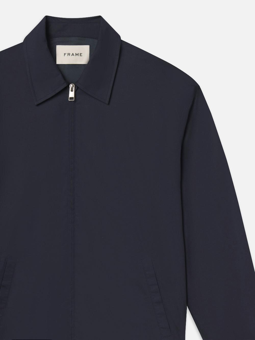 Frame Poplin Cotton Jacket In Dark Navy