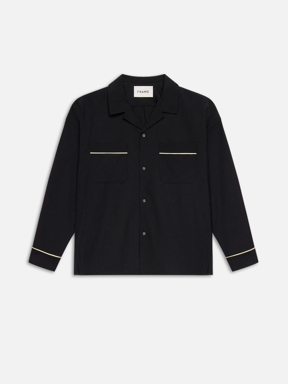 frame Pyjama Shirt in Black