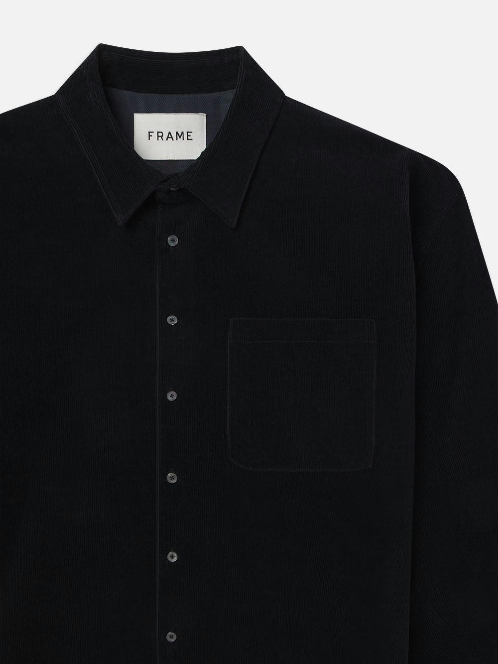 Frame Relaxed Corduroy Overshirt In Dark Navy