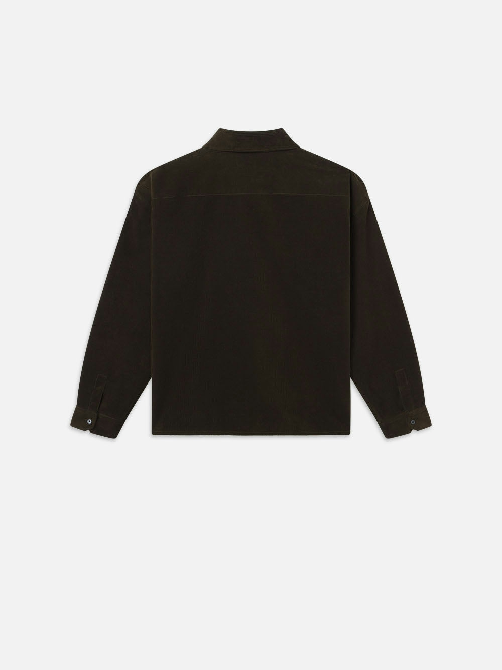 Frame Relaxed Corduroy Overshirt In Dark Olive