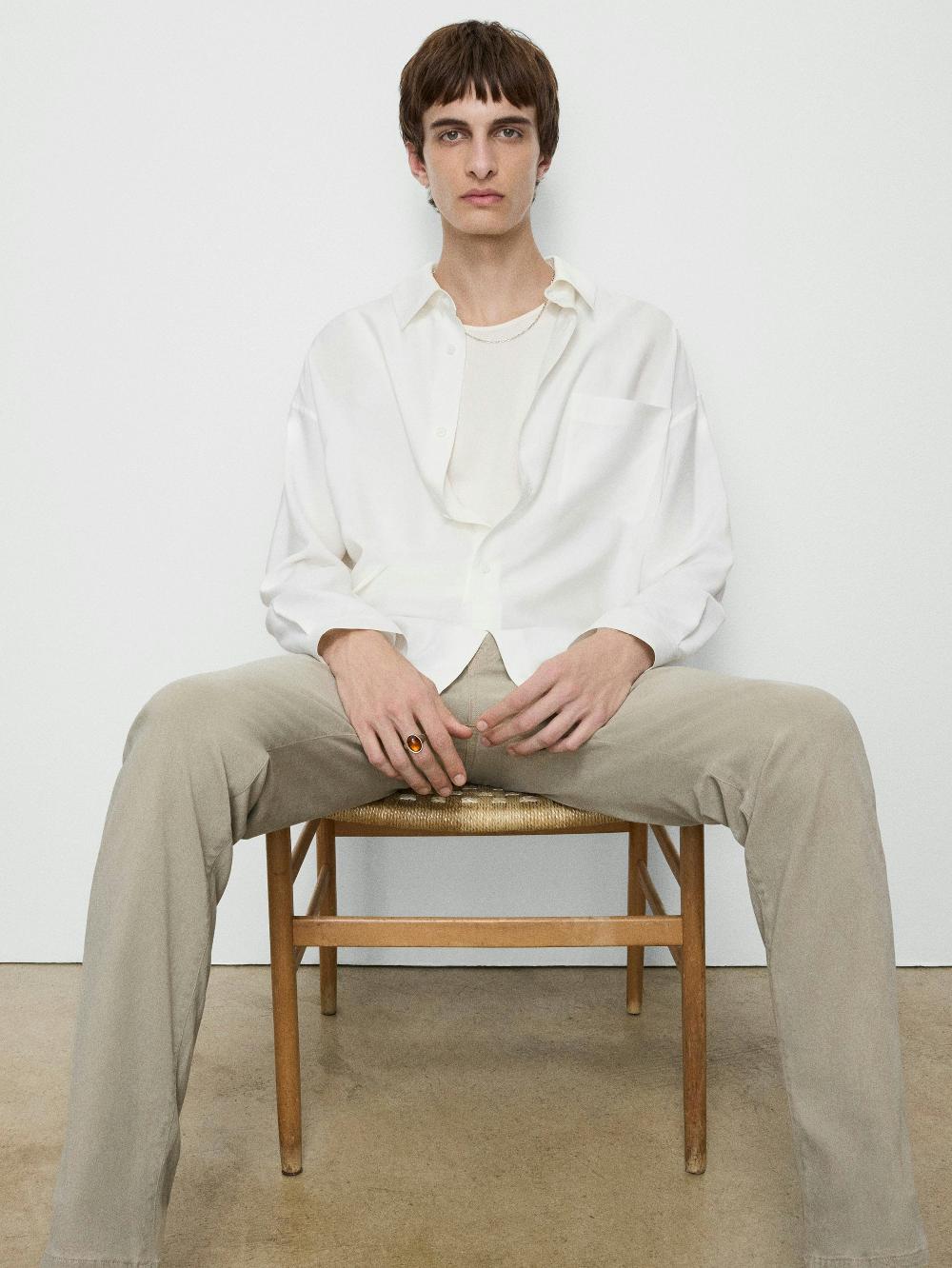 Frame Relaxed Cotton Shirt In White