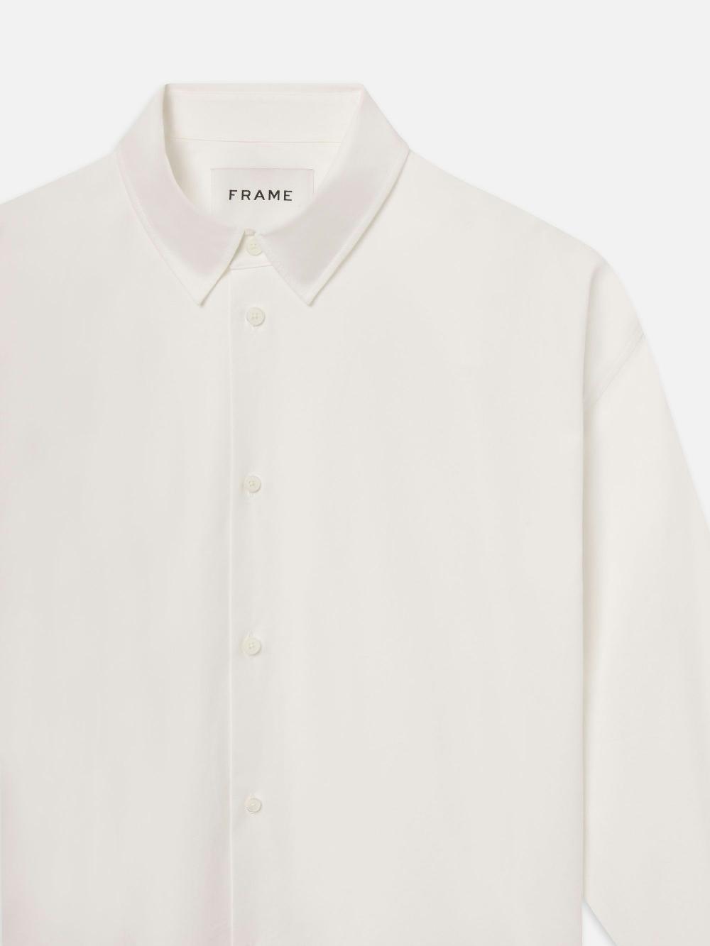 Frame Relaxed Cotton Shirt In White