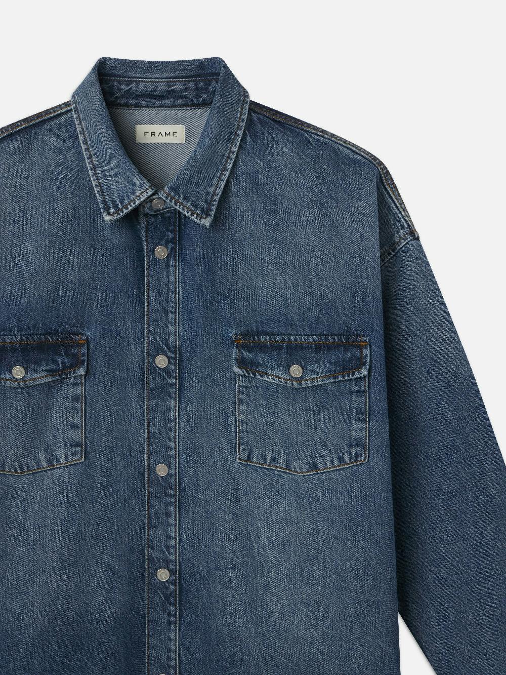 Frame Relaxed Denim Shirt In Briset