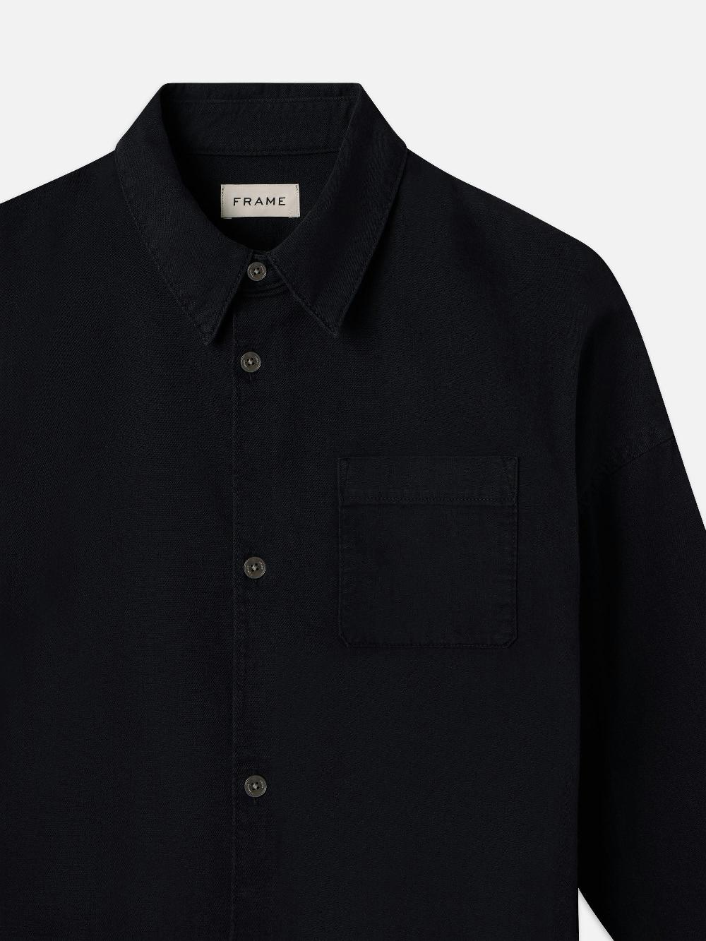 Frame Relaxed Denim Shirt In Navy