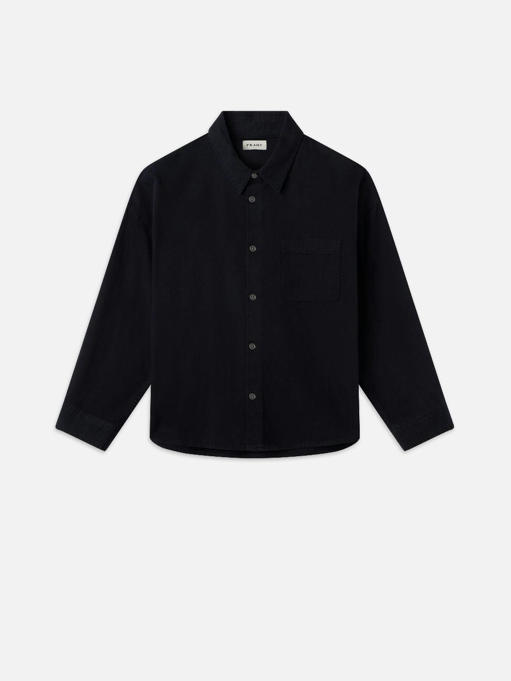 frame Relaxed Denim Shirt in Navy