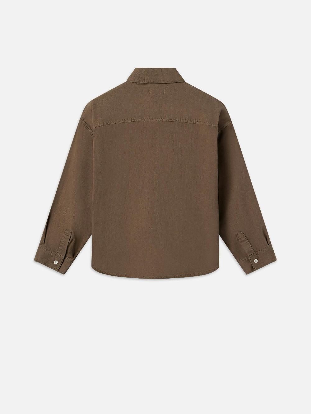 Frame Relaxed Denim Shirt In Taupe