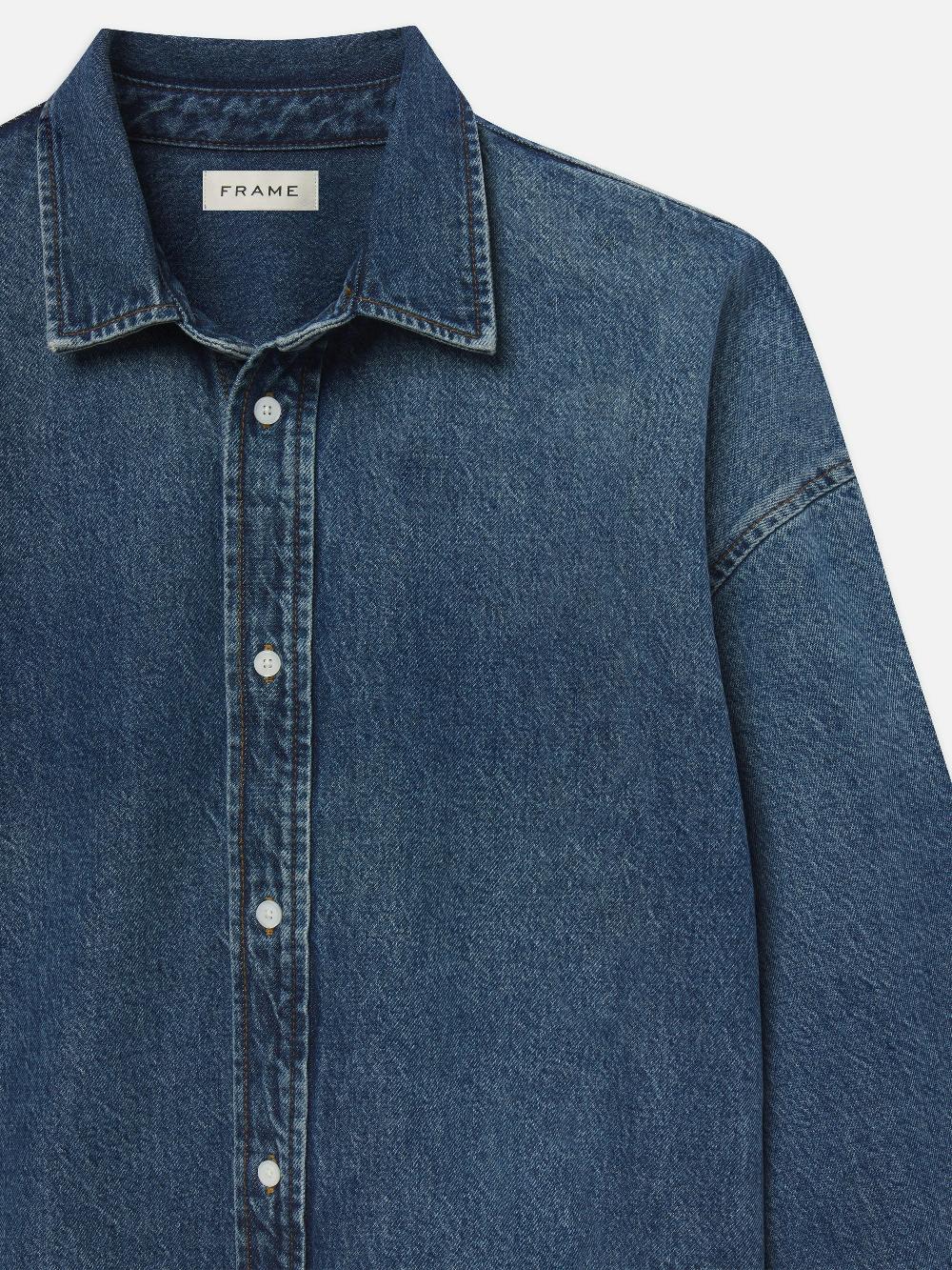Frame Relaxed Heavy Denim Shirt In Dreams
