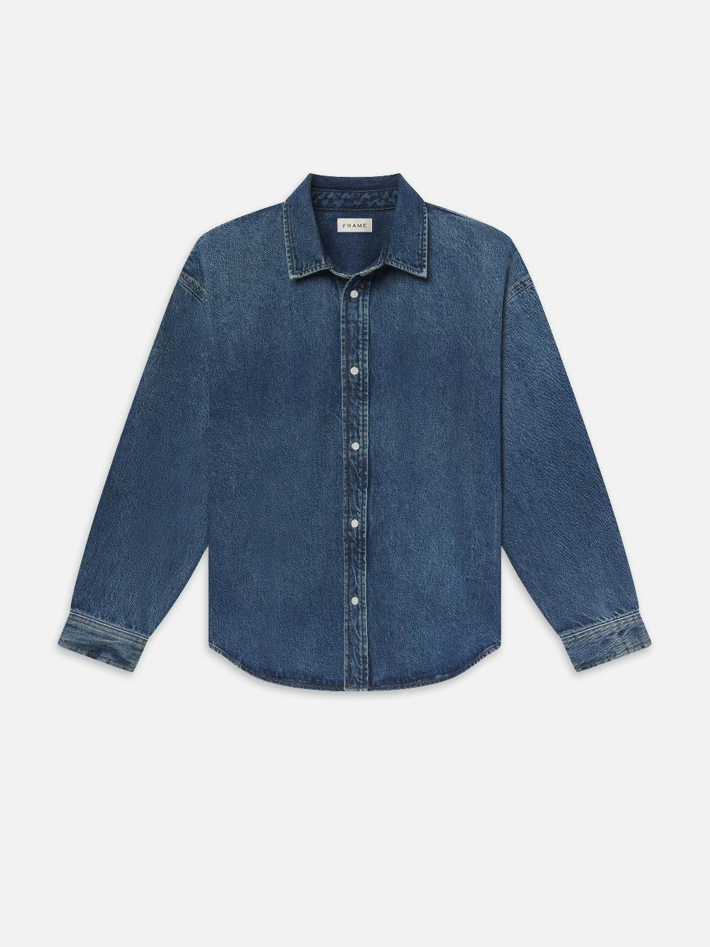 frame Relaxed Heavy Denim Shirt in Dreams
