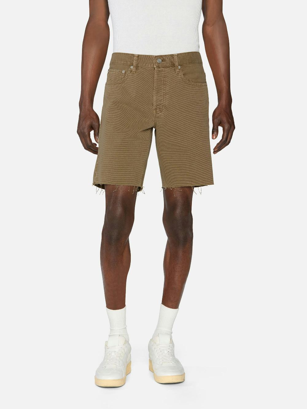 Frame Relaxed Short Raw Hem In Light Brown