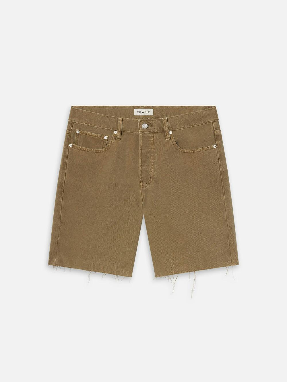 frame Relaxed Short Raw Hem in Light Brown