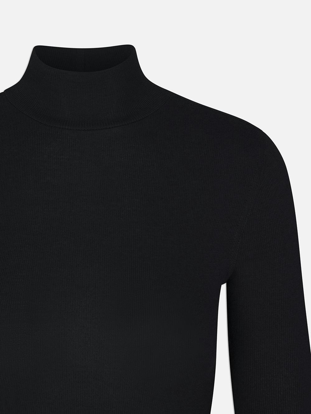 Frame Rib Turtleneck In Black